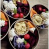 Houmous à l'ail et légumes croquants