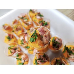 Verrine potimarron et lard fumé