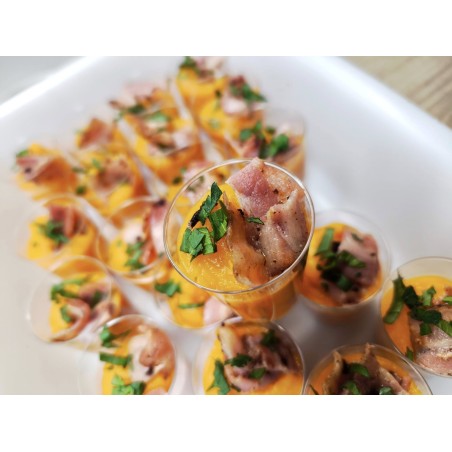 Verrine potimarron et lard fumé