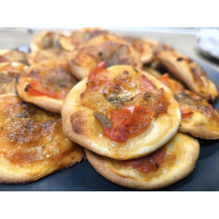 Mini pizza jambon fromage roquette